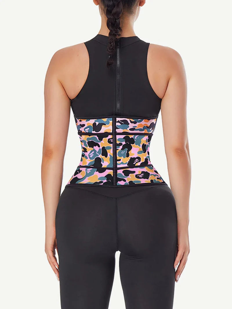 Shaping Camo Print Latex Waist Trainer Sling-Belt Fat Burner