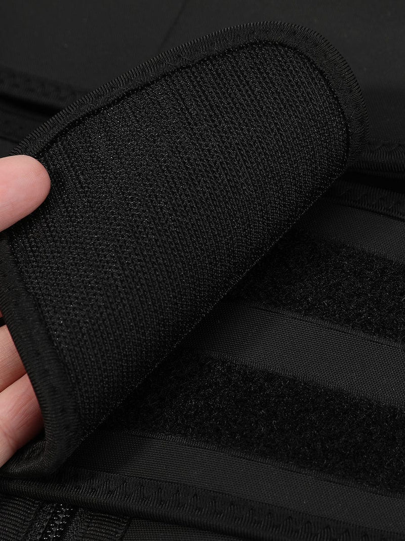 Black Under Bust Latex Waist Trainer Double Belt Waist Control