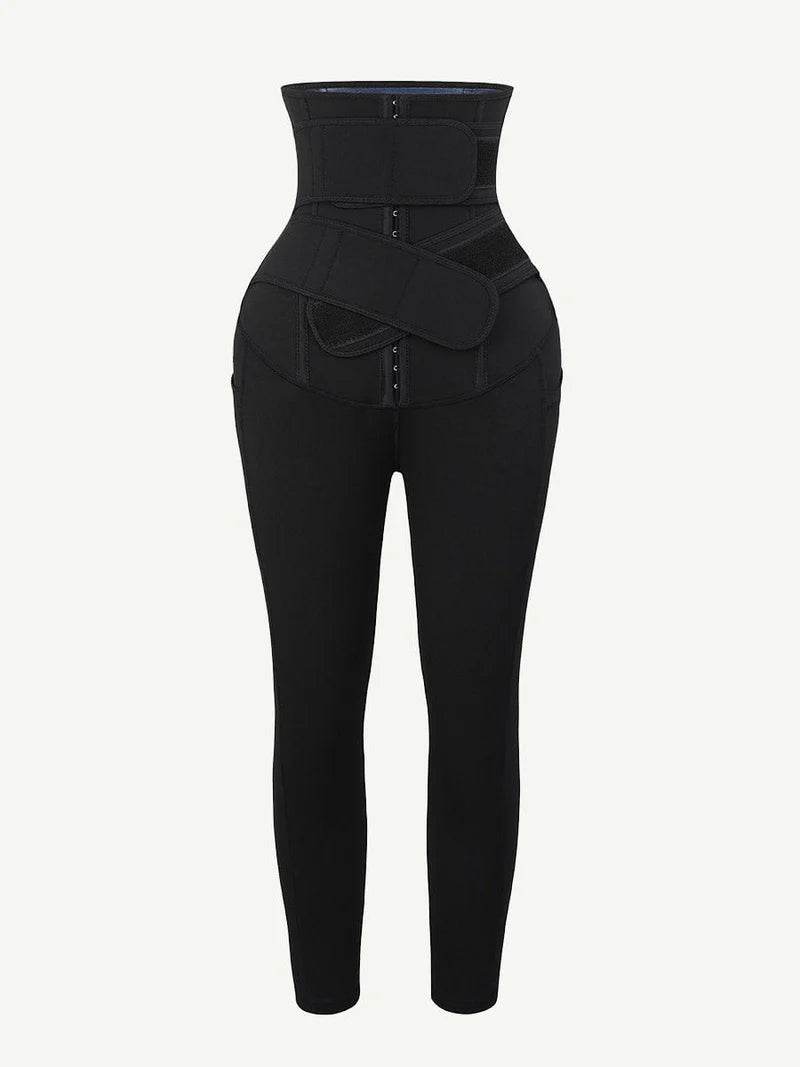 Butt Lifting Leggings With Built In waist trainer Smooth Hooks with Pocket for Yoga